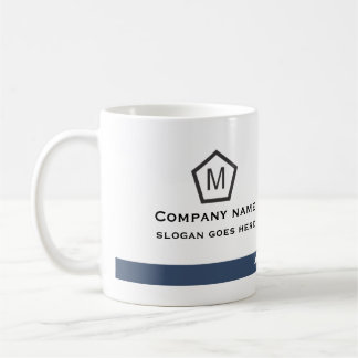 Moderne blaue geometrische Geschäftstasse Kaffeetasse