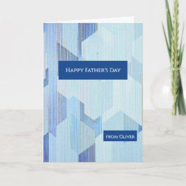 Moderne blaue geometrische Happy Father's Day Kart Karte