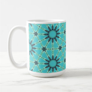 Moderne blaue geometrische Kaffee-Tasse mit Burstm Kaffeetasse