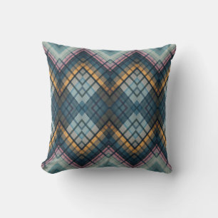 Moderne blaue geometrische Karo-Wurfkissen Kissen