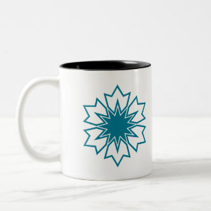 Moderne Blaue Geometrische Stern-Mandala Individue Zweifarbige Tasse