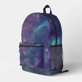 Moderne Blaue Gradienten Kosmos Weltraumgalaxie Ju Bedruckter Rucksack