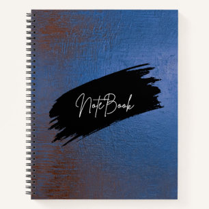 Moderne Blaue Grunge-Spiral-Journal Notizbuch