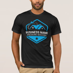 Moderne Blaue Hauswäsche Druckreinigung T-Shirt