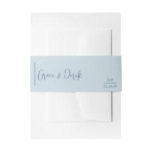 Moderne blaue Hochzeit mit dezenter Eleganz Einladungsbanderole