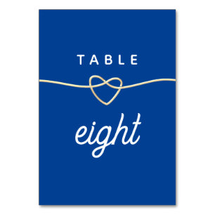 Moderne blaue Hochzeit Tischnummer