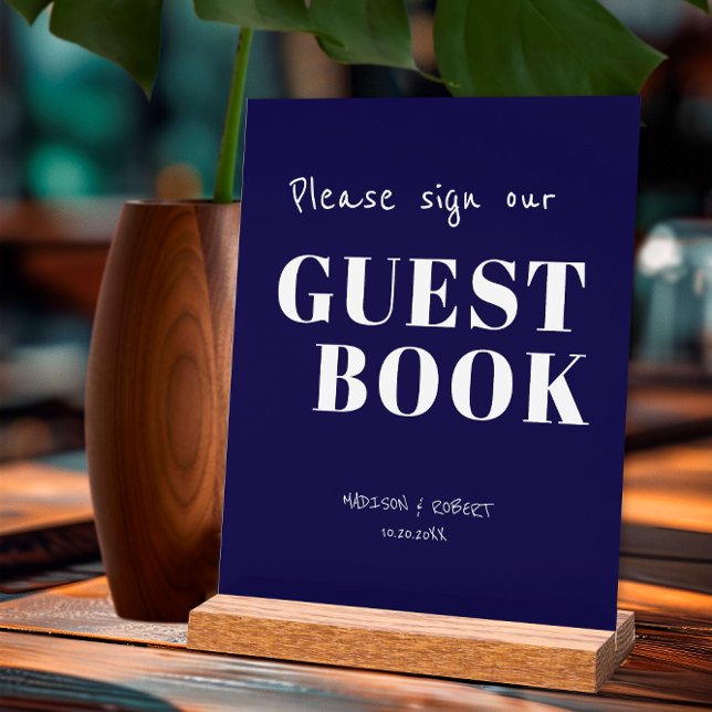 Moderne blaue Hochzeitssache - unser Gästebuch Acrylschild (Von Creator hochgeladen)