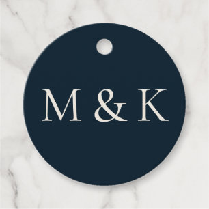 Moderne Blaue Hochzeitstile für die Deep Navy Verl Geschenkanhänger