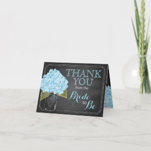 Moderne blaue Hydrangea-Tafel danken Ihnen Dankeskarte