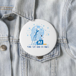 Moderne blaue Illustration der künstlichen Intelli Button