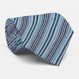 Moderne blaue Imitate Denim Strip Muster Krawatte