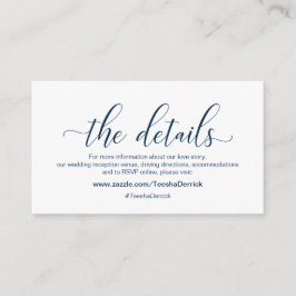 Moderne blaue Kalligraphie, Unsere Details, Websit Begleitkarte