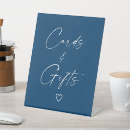 Moderne blaue Karten und Geschenke Sockelschild