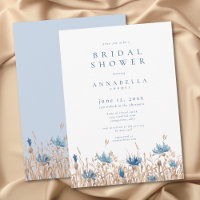 Moderne Blaue Kornblumen & Weizen Brause Shower