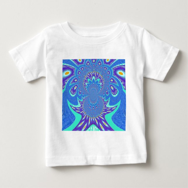 Moderne blaue Kunst Baby T-shirt (Vorderseite)