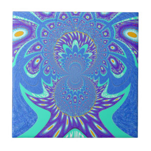 Moderne blaue Kunst Fliese