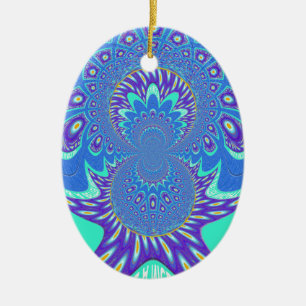 Moderne blaue Kunst Keramik Ornament