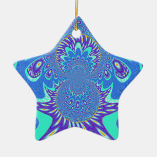 Moderne blaue Kunst Keramikornament