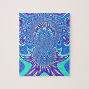 Moderne blaue Kunst Puzzle