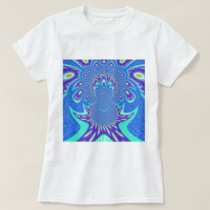 Moderne blaue Kunst T-Shirt