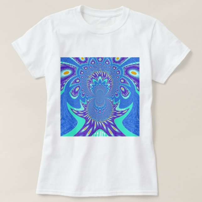 Moderne blaue Kunst T-Shirt (Design vorne)
