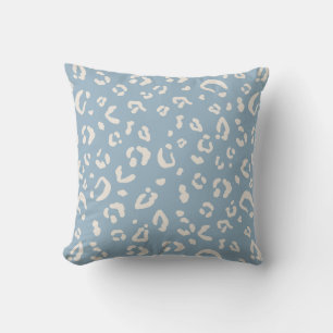 Moderne Blaue Leopard Abstract Cheetah Flecken Mus Kissen