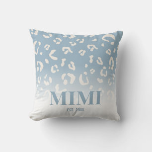 Moderne Blaue Leoparden Muster Personalisierte Mim Kissen
