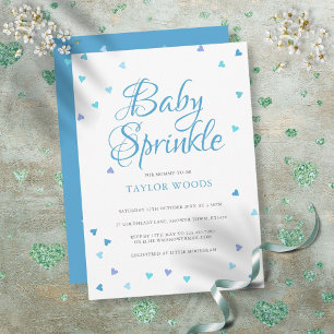 Moderne blaue Liebesherzen Baby Boy Sprinkle Showe Einladung