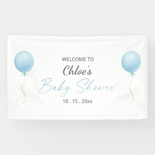 Moderne Blaue Luftballon-Jungen-Babyparty Banner