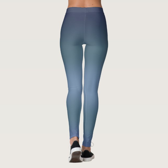 Moderne blaue Marinegradition Wasserfarbengalaxie Leggings (Rückseite)