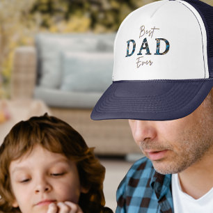 Moderne Blaue Marmor-Optik Bester Vater Aller Zeit Truckerkappe