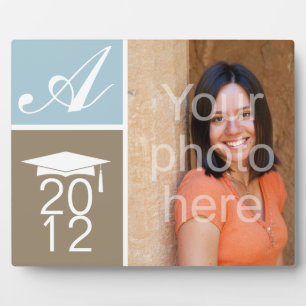 Moderne blaue Maßkappe für Monogramm Fotoplatte