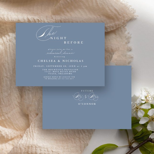 Moderne, blaue Nacht vor Probe Abendessen Einladung (Von Creator hochgeladen)