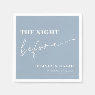 Moderne, blaue Nacht vor Probe Abendessen Serviette