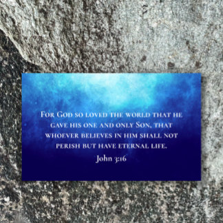 Moderne Blaue Nebel John 3:16 Bibel Schriftstelle Visitenkarte