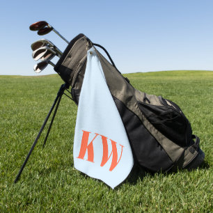 Moderne blaue orange Monogramm Anfangsbuchstaben P Golfhandtuch