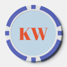 Moderne blaue orange Monogramm Anfangsbuchstaben P