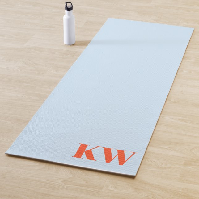 Moderne blaue orange Monogramm Anfangsbuchstaben P Yogamatte (Beispiel)