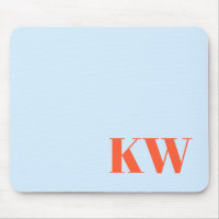 Moderne Blaue Orange Monogramm Initialen Personali