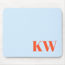 Moderne Blaue Orange Monogramm Initialen Personali