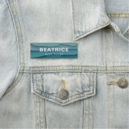 Moderne blaue Ozeanwellen Namensschild