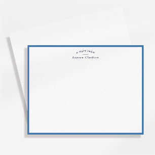 Moderne blaue personalisierte Notizkarte mit Rand Einladung