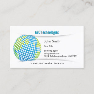 Moderne blaue Planet Technoloy Visitenkarte