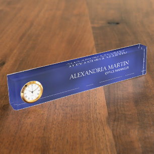Moderne blaue professionelle Auftrags-Titel-Name-S Namensplakette