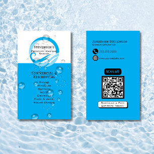 Moderne blaue QR-Code individuell anpassbare Druck Visitenkarte