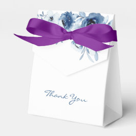 Moderne blaue Rose Blumengrün Danke Geschenkschachtel