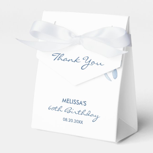 Moderne blaue Rose Blumengrün Geburtstag Geschenkschachtel (Vorderseite)