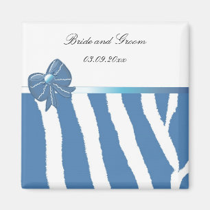Moderne Blaue Save-the-Date-Karte Magnet