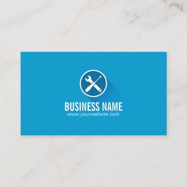 Moderne blaue Schlichte Computer-Reparaturkarten Visitenkarte (Vorderseite)