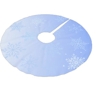 Moderne blaue Schneeflocken  Polyester Weihnachtsbaumdecke